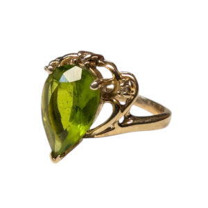 Vintage 14ct Gold Peridot Cocktail Ring Size N