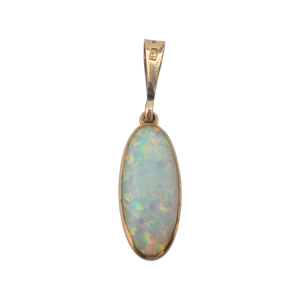 9ct Gold Opal Pendant with Mother of Pearl Back