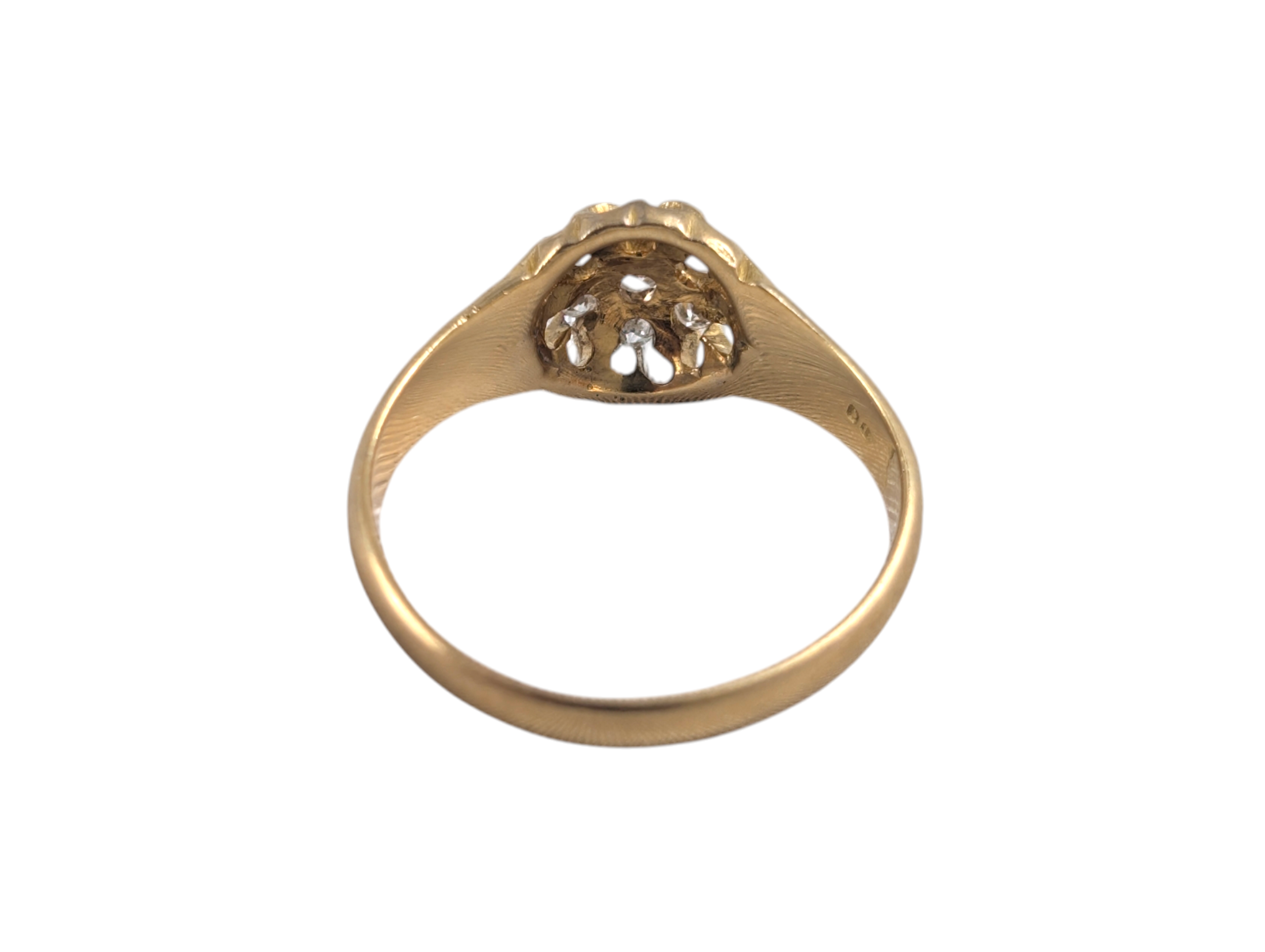 Edwardian 18ct Gold Old-Cut Diamond Star Cluster Ring (Birmingham 1915–1916) - Image 6