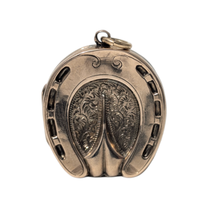 Victorian 9ct Gold Back & Front Horseshoe Locket Pendant