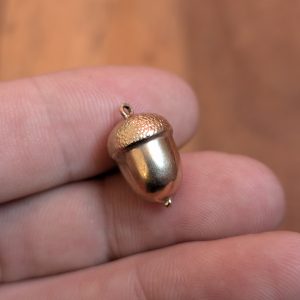Vintage 9ct Gold Textured Acorn Charm - English Hallmarks
