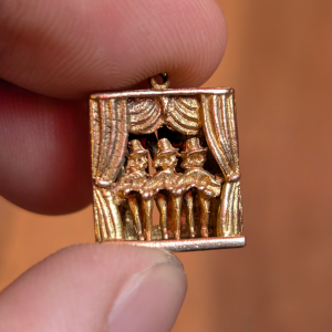 Rare Vintage 9ct Gold Mechanical Can-Can Dancers Charm – Moving Mechanism