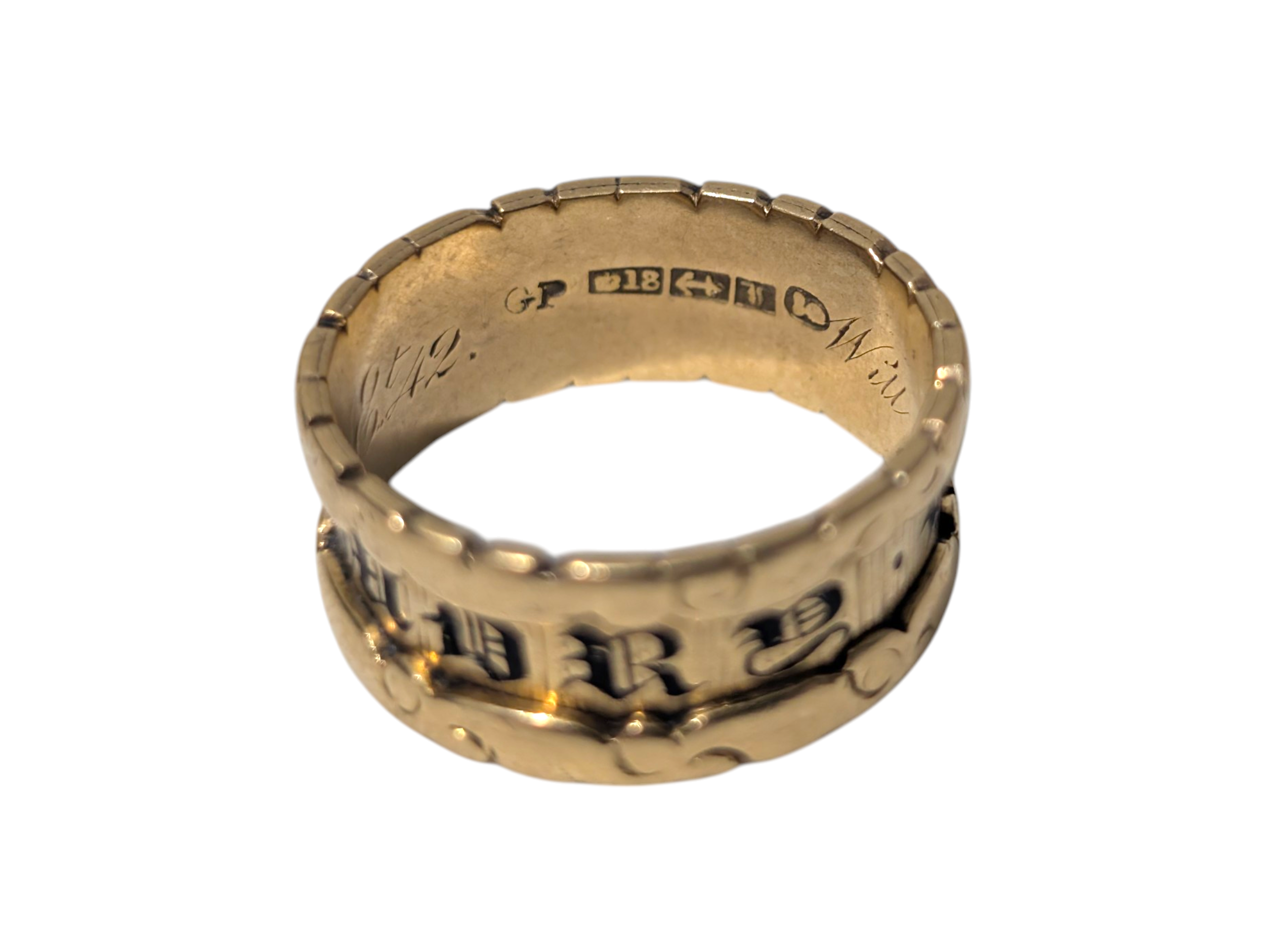 Georgian 18ct Gold Mourning Ring – Inscription Dated 1832 – “In Memory Of” - Image 8