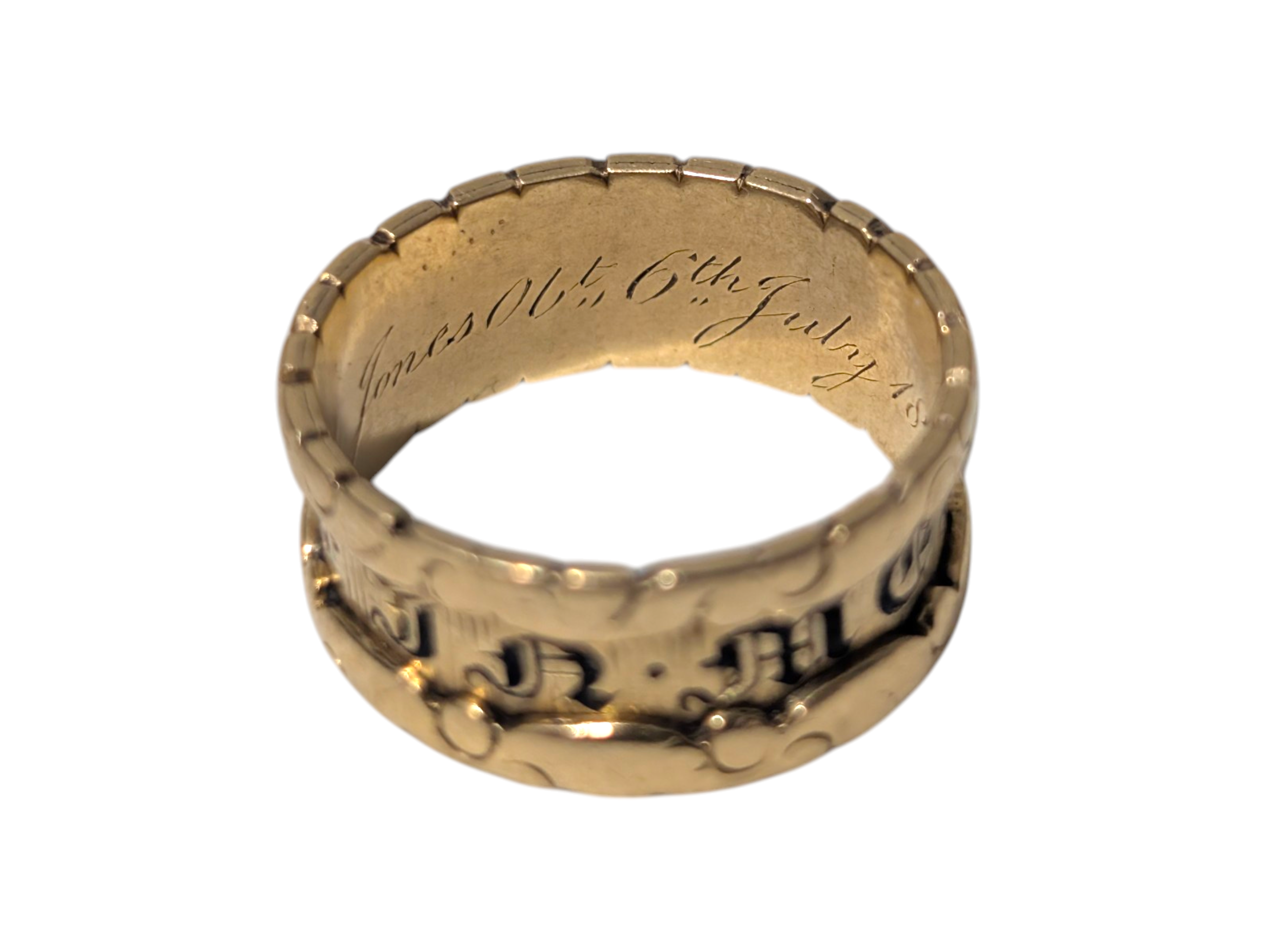 Georgian 18ct Gold Mourning Ring – Inscription Dated 1832 – “In Memory Of” - Image 5