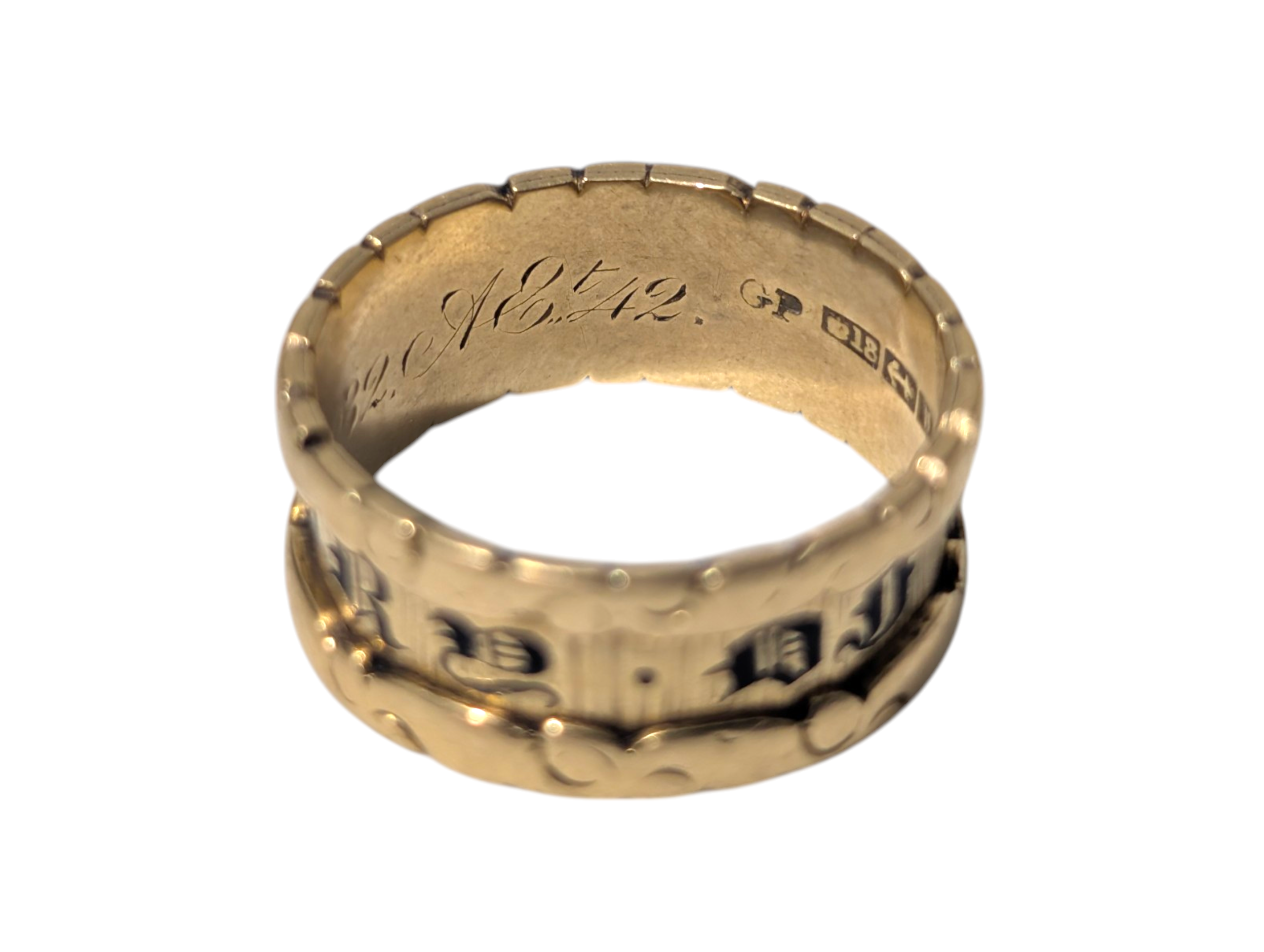 Georgian 18ct Gold Mourning Ring – Inscription Dated 1832 – “In Memory Of” - Image 7