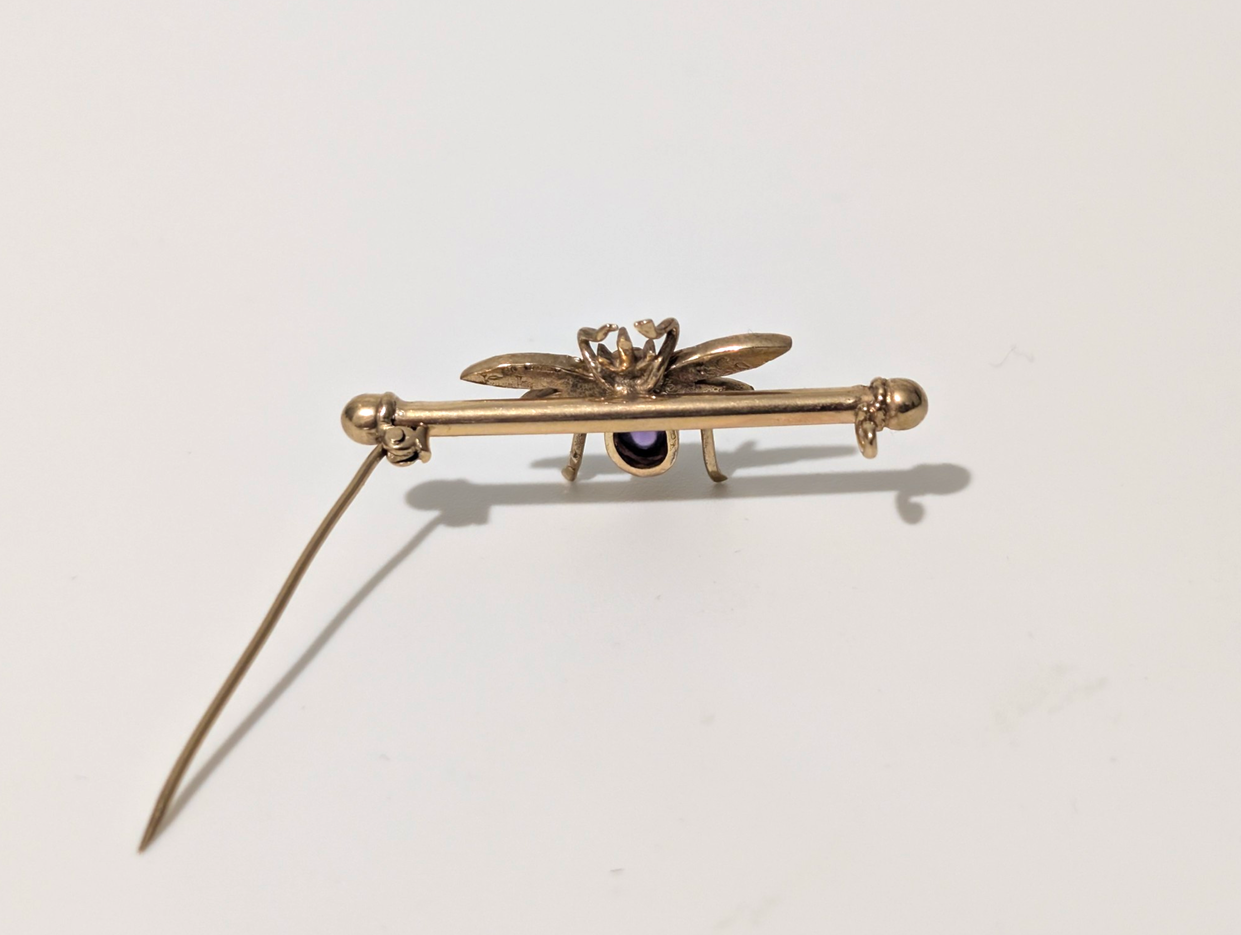 Antique 9ct Gold Opal & Amethyst Bee Brooch – Early 20th Century - Image 5