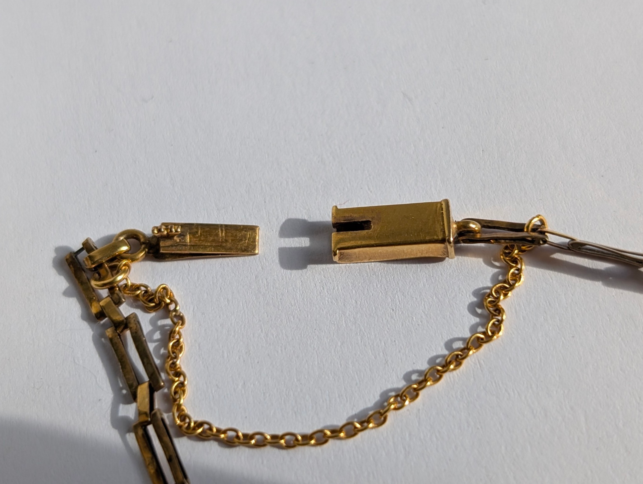 Edwardian 18ct Gold Moonstone Bracelet – Antique c.1900–1915 - Image 3